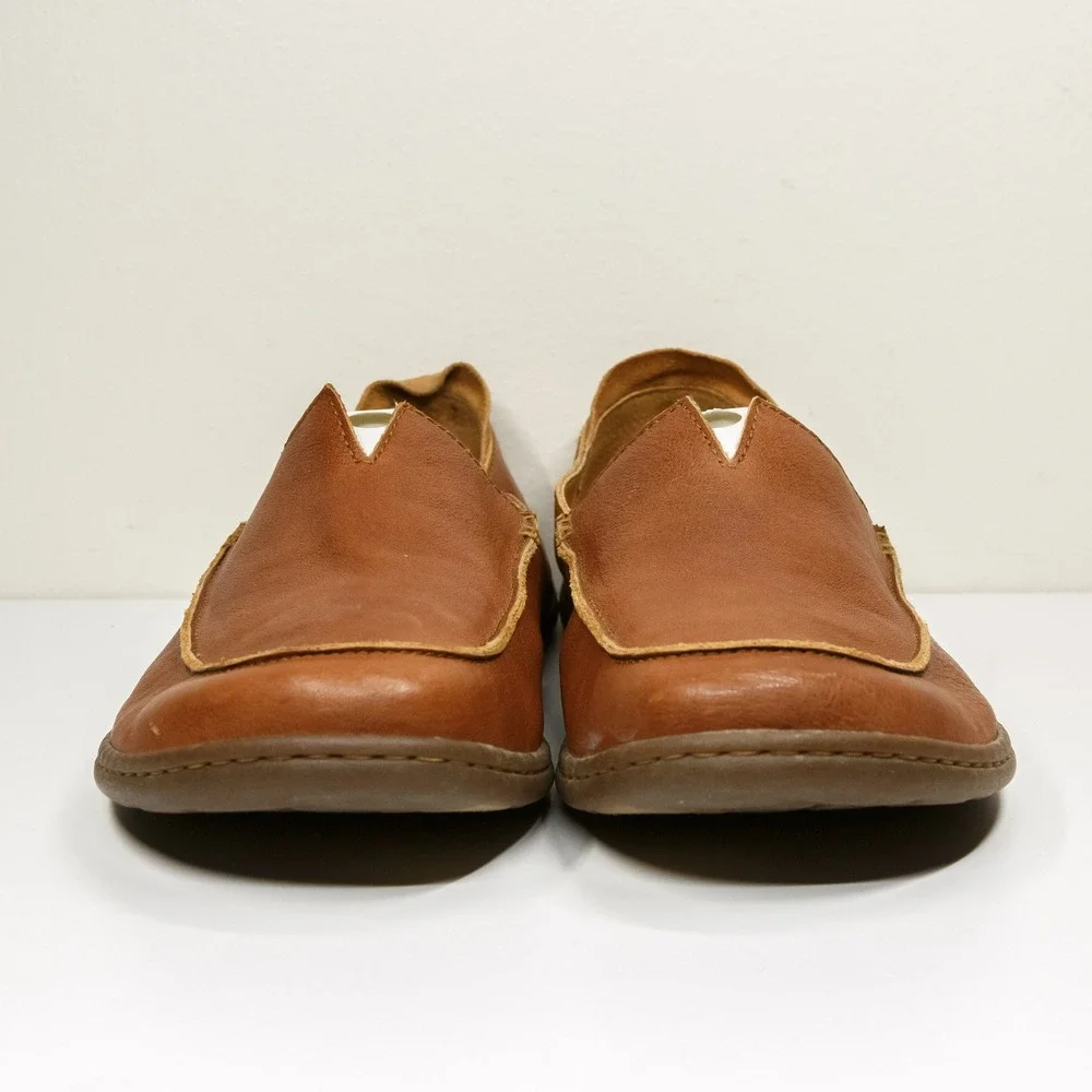 BORN Moc Toe Casual Loafers Cognac Leather‎ Slip On Shoes Mens 12